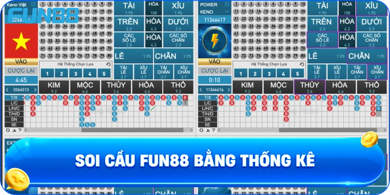 Soi cầu fun88 bằng thống kê